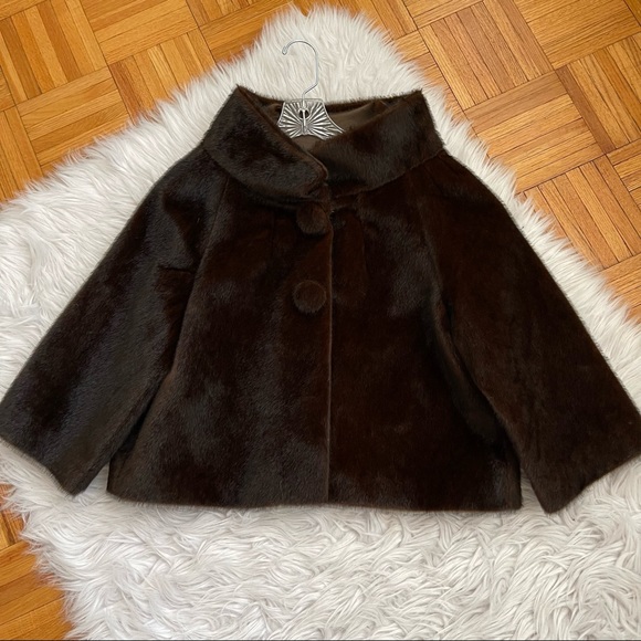 HELEN WANG | faux fur short jacket brown - Picture 8 of 8